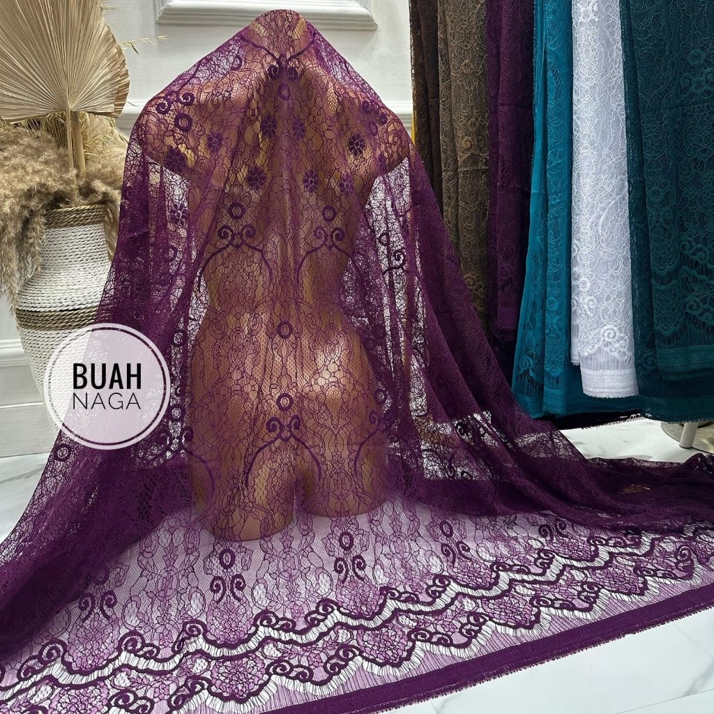 Kain Kebaya brokat santily premium ukuran 1,3M pas untuk 1 baju XL atasan tradisional kebaya bali