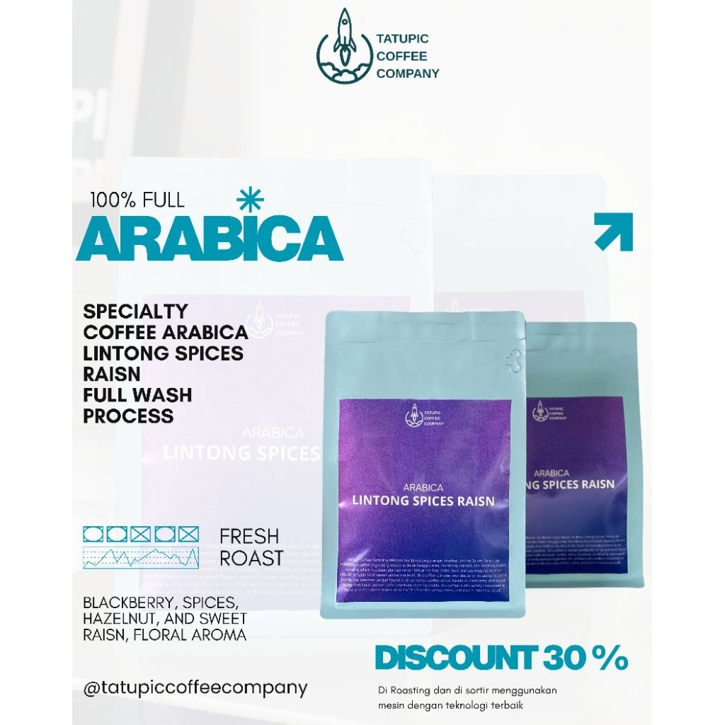 Biji Kopi Arabica Lintong Spices Raisin - Specialty Coffee