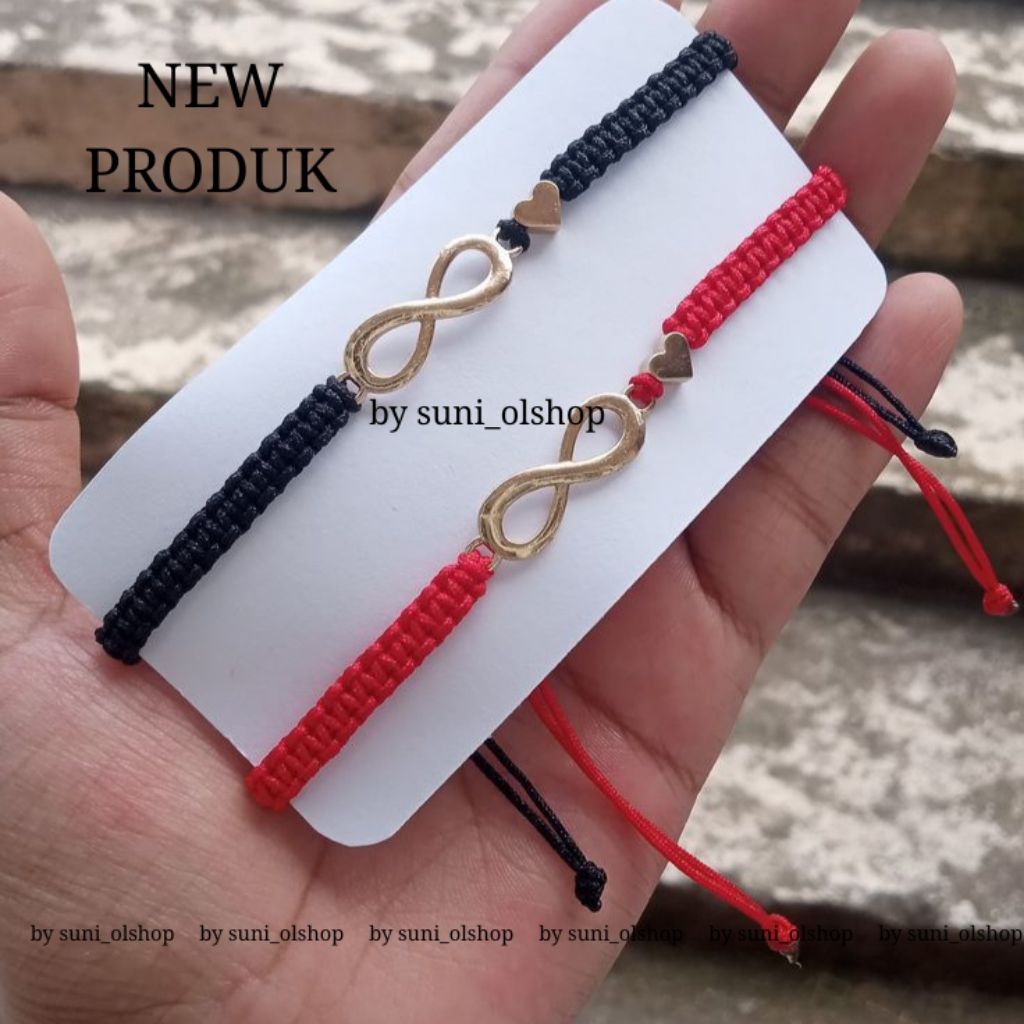 Gelang rajut INFINITY GOLD/Couple bracelet infinity gold
