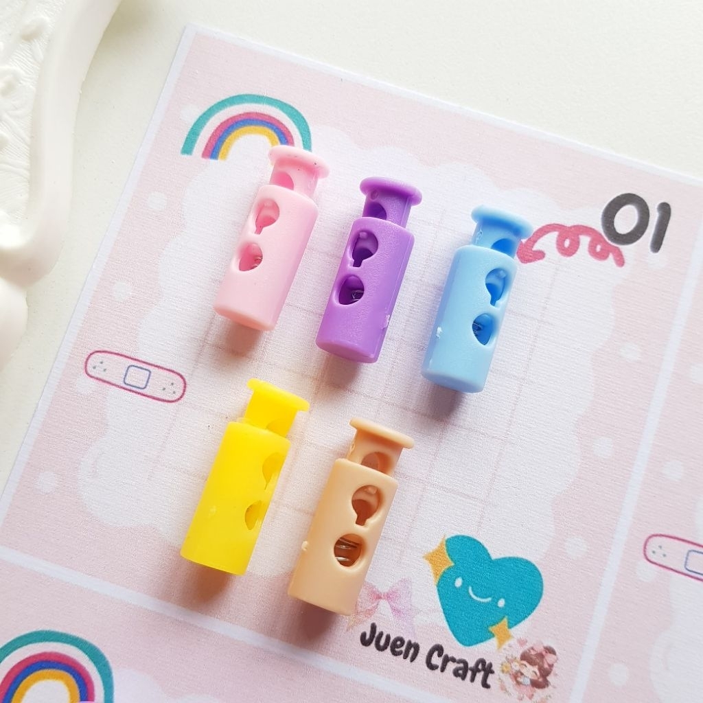 1 pcs - Stopper Botol /Stopper Tabung / Stopper Tali 2 lubang by Juen Craft