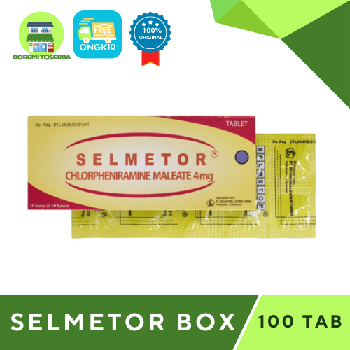 SELMETOR BOX isi @100 Tablet  - CTM Alergi Gatal
