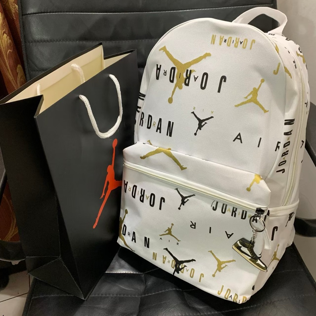 BACKPACK JORDAN RISE & SHINE WHITE || TAS RANSEL FULL PRINT PUTIH