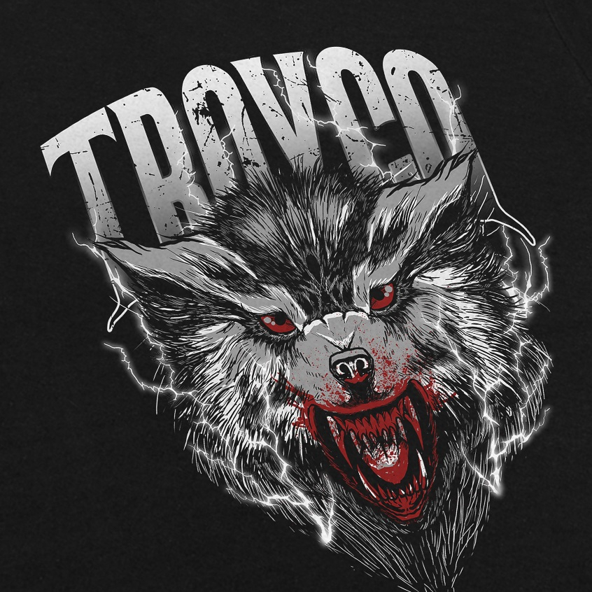Troy Company Tshirt Black Dark Wolf - Kaos Lengan Pendek Kaos Hitam MTD 3526