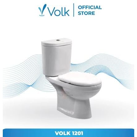 VOLK 1201 TWO PIECE TOILET WHITE AS 50CM / KLOSET DUDUK VOLK PUTIH AS 50CM VOLK 1201
