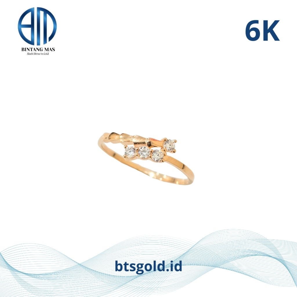 Cincin Permata Putih Emas Asli