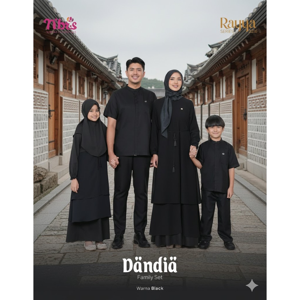SARIMBIT LEBARAN NIBRRAS WARNA HITAM TERBARU 2026 DIARAYYAKU DANDIA BLACK BY NBRS - BAJU BUSANA MUSL