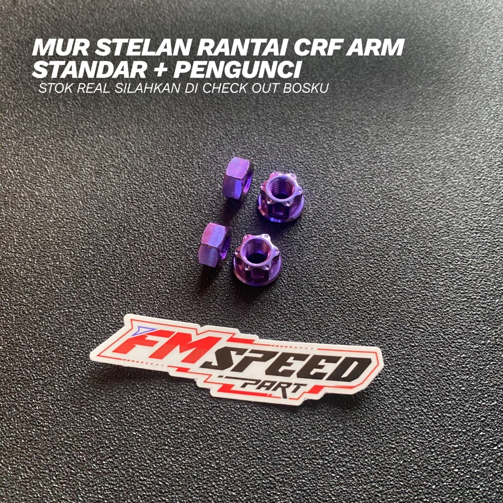 4 Pcs Mur Titanium Stelan Penyetel Rantai Arm Standar CRF 150 L, Baut Titan Blue Purple Stelan Ranta