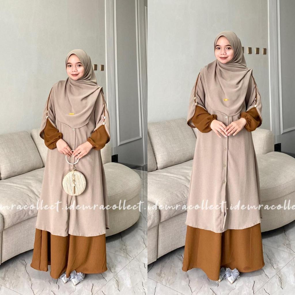 ONESET AZMIYA SETELAN TUNIK ROK SYAR’I MELAYU GAMIS MELAYU SET TUNIK