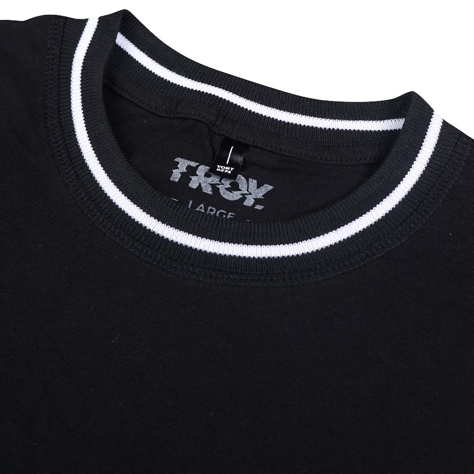 Troy Company Neck Stripe Tshirt Black Speedline - Kaos Lengan Pendek Kaos Hitam KST 3540-2B1W