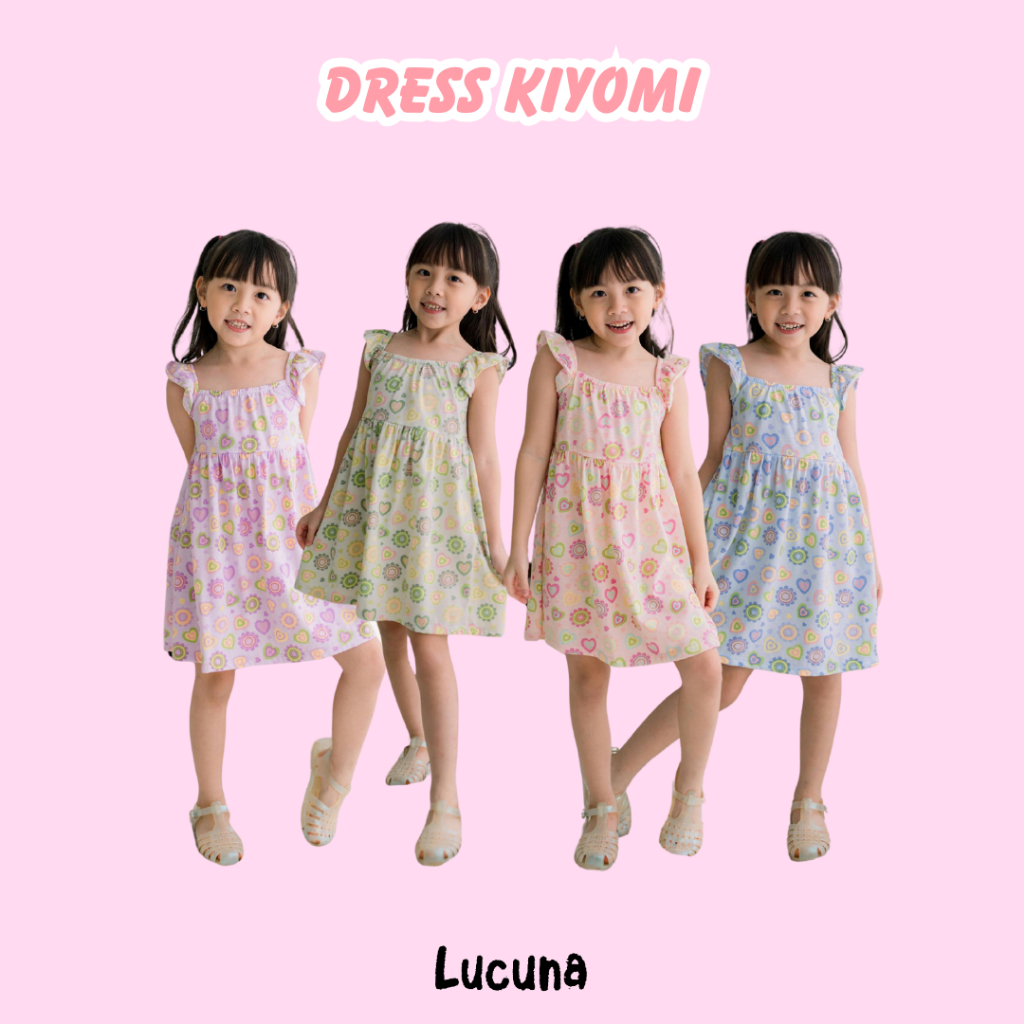 Lucuna Kiyomi - Dress Anak Perempuan [Size 1-5 Th] Baju Anak Cewek