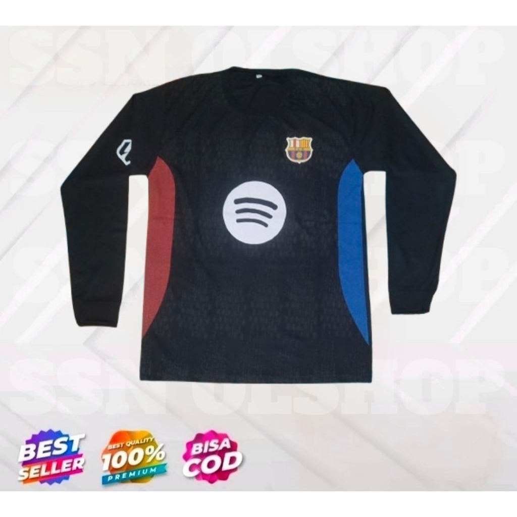 jersey barca barcelona terbaru hitam lengan panjang 2026 baju bola barcelona terbaru hitam lengan pa