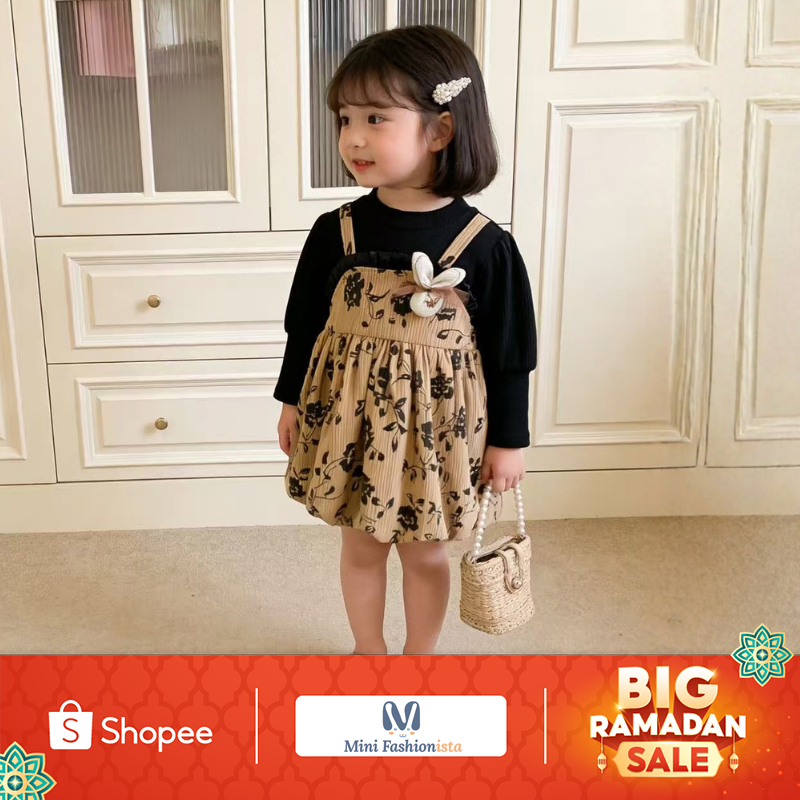 dress anak perempuan dress bayi gaun anak import mewah  dress anak perempuan 1 tahun 2 tahun lengan 
