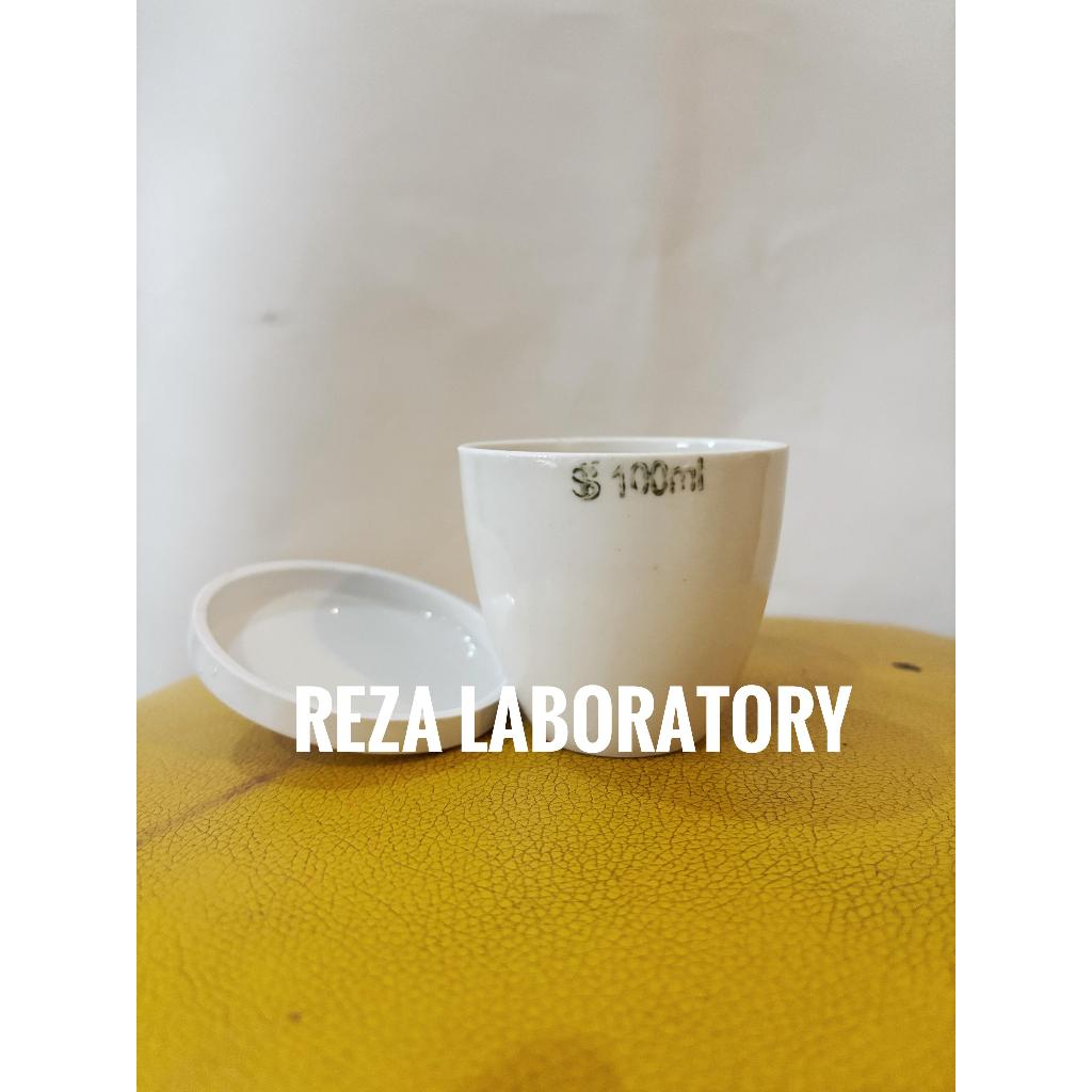 Cawan Krusibel Porselen dengan Tutup – Crucible Porcelain Cap RRC – 100ML