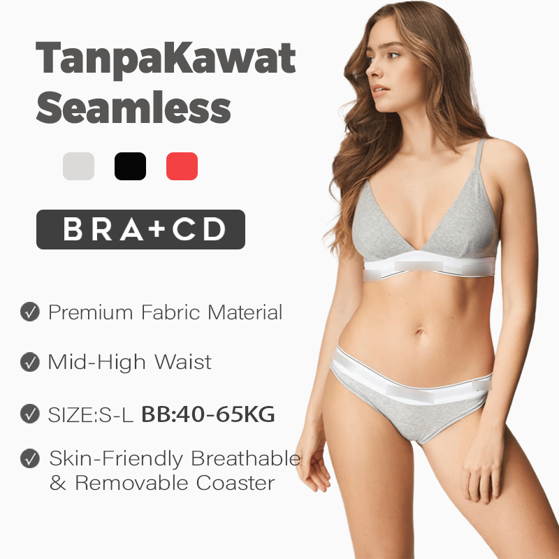 [Ready Stock]Bra CD 1Set Wanita Tanpa Kawat Cup an Celana Dalam Bikini
