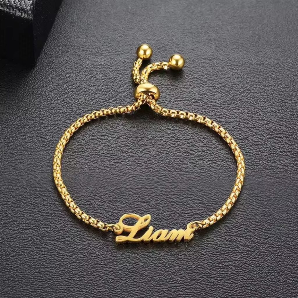 Gelang Serut Titanium Custom Nama Anak Dewasa