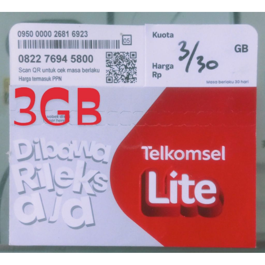 Kartu perdana Telkomsel 3gb segel, Nasional
