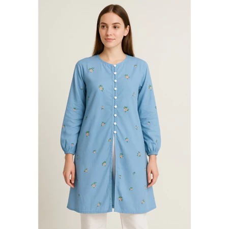 BEFAST - ZER LONG TUNIK OUTER ROMANES ATASAN WANITA KOREAN STYLE AURA BUSUI FRIENDLY BAJU PEREMPUAN 