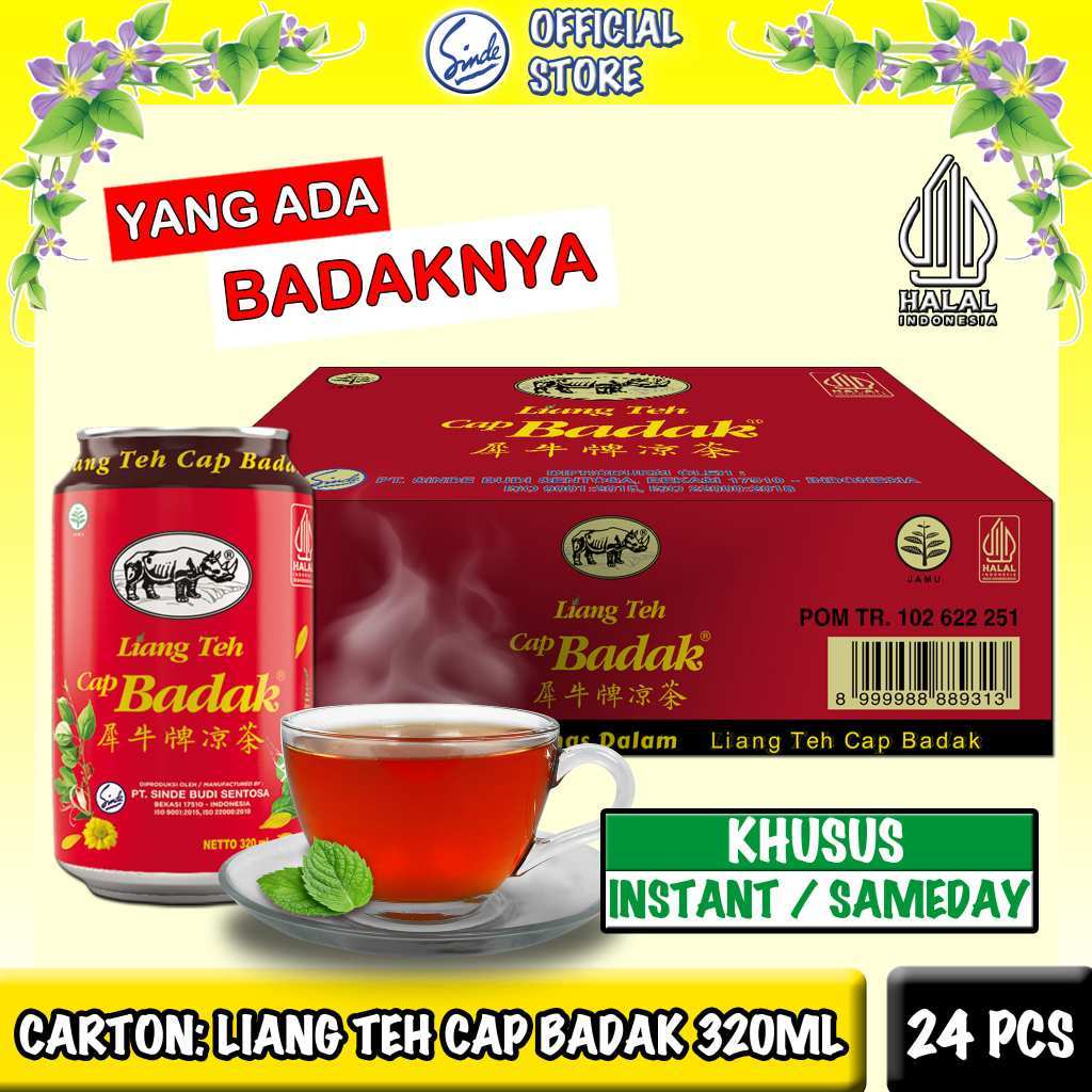 1 Carton Liang Teh Cap Badak 320ml 24 Kaleng