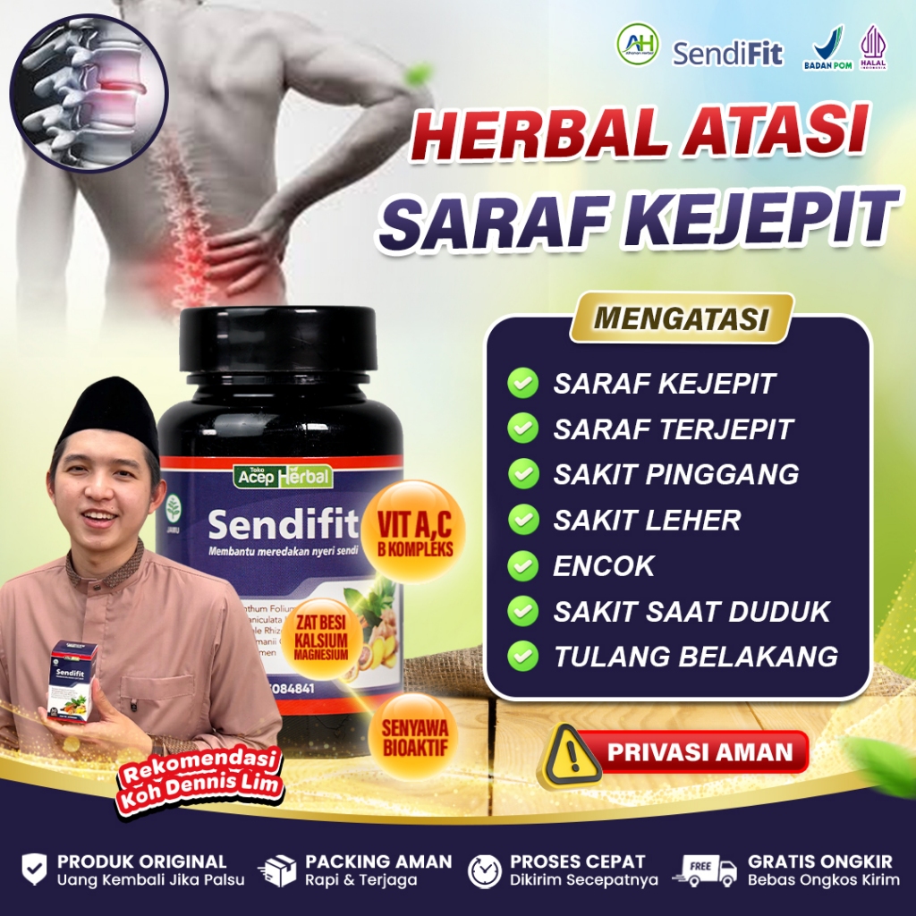 SendiFit Obat Saraf Kejepit Tulang Belakang Terjepit Pinggang Encok Menjalar Ke Paha Kaki - Sendifit