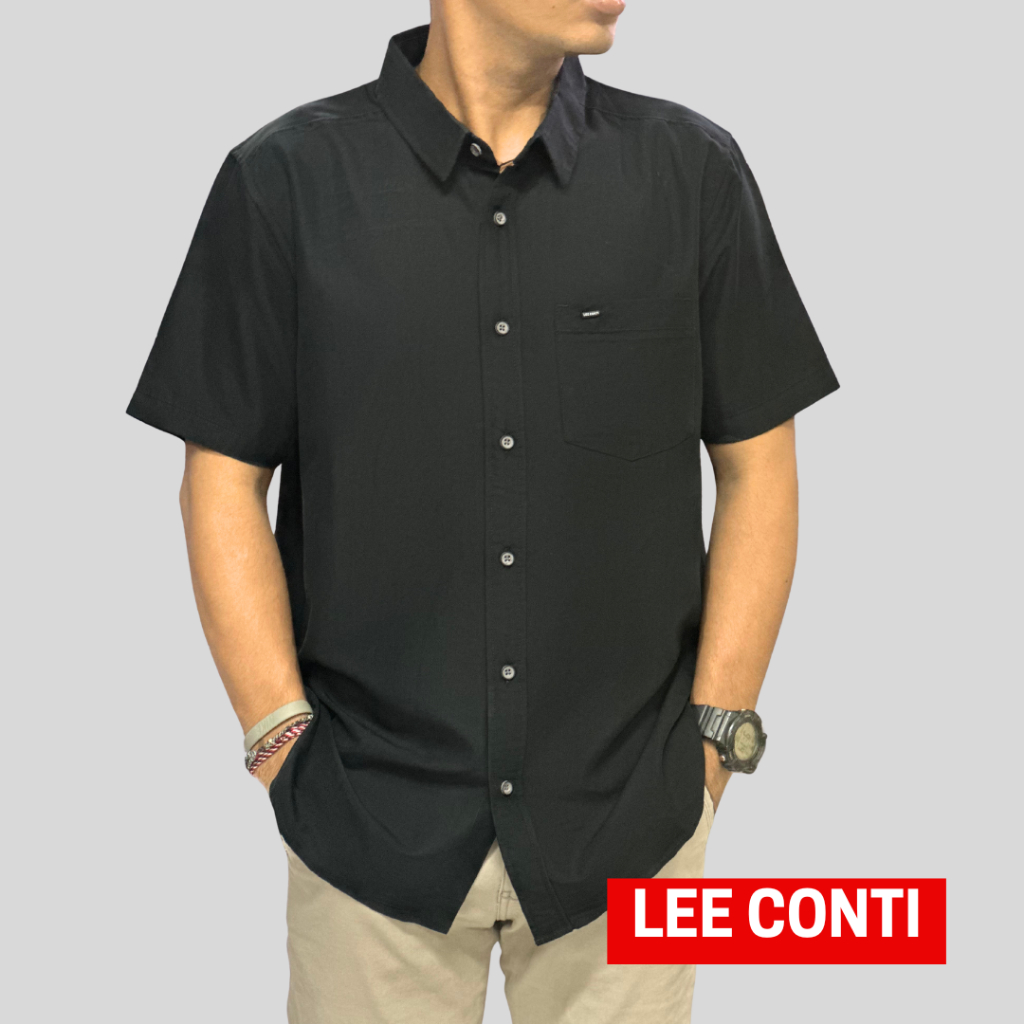 LEE CONTI Kemeja Suedenosic Lengan Pendek Pria  ( RPO )