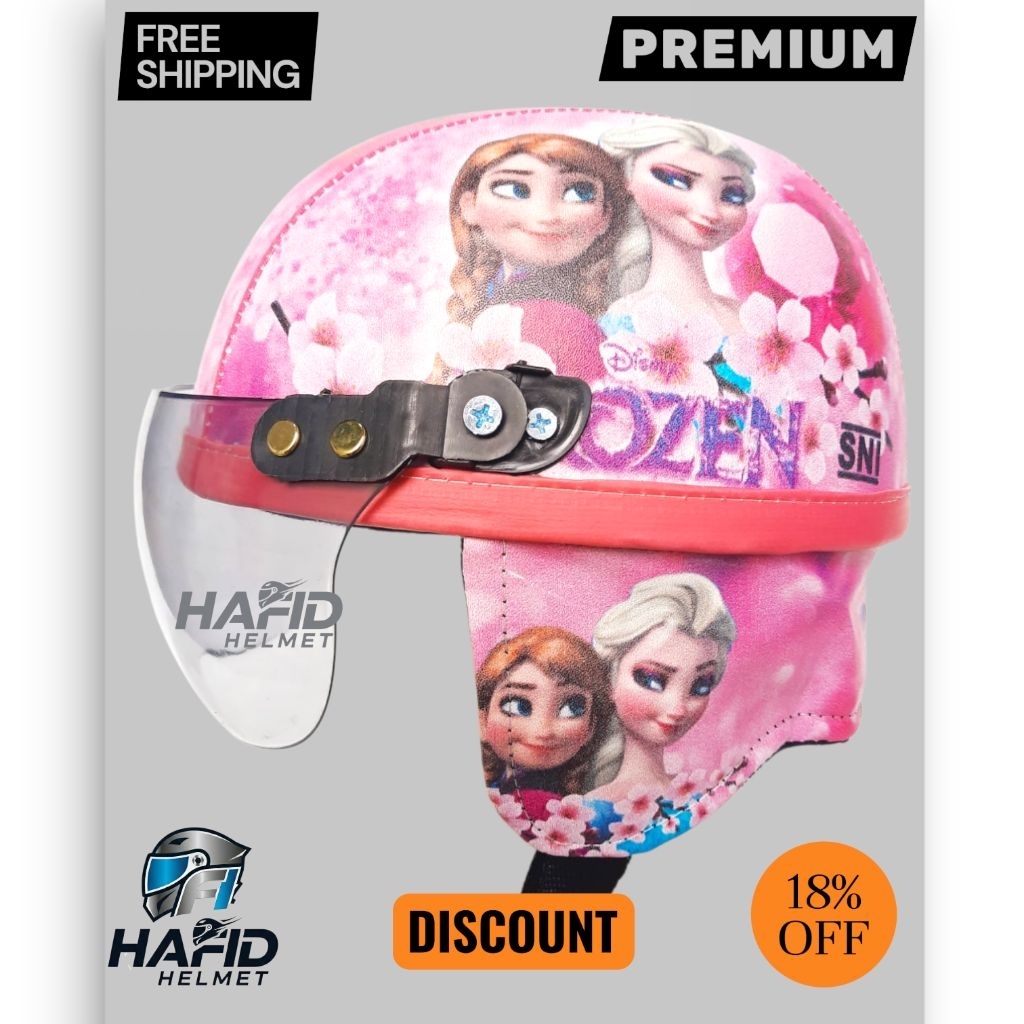 HELM ANAK BERMOTIF FROZEN @HAFIDHELM