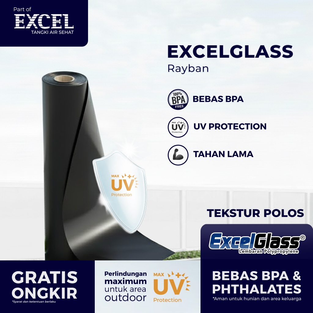 Fiber Pagar Rumah Grahaexcel type EXCELGLASS - Penutup Pagar Fiber Roll PP | Dengan UV PROTECTION - 
