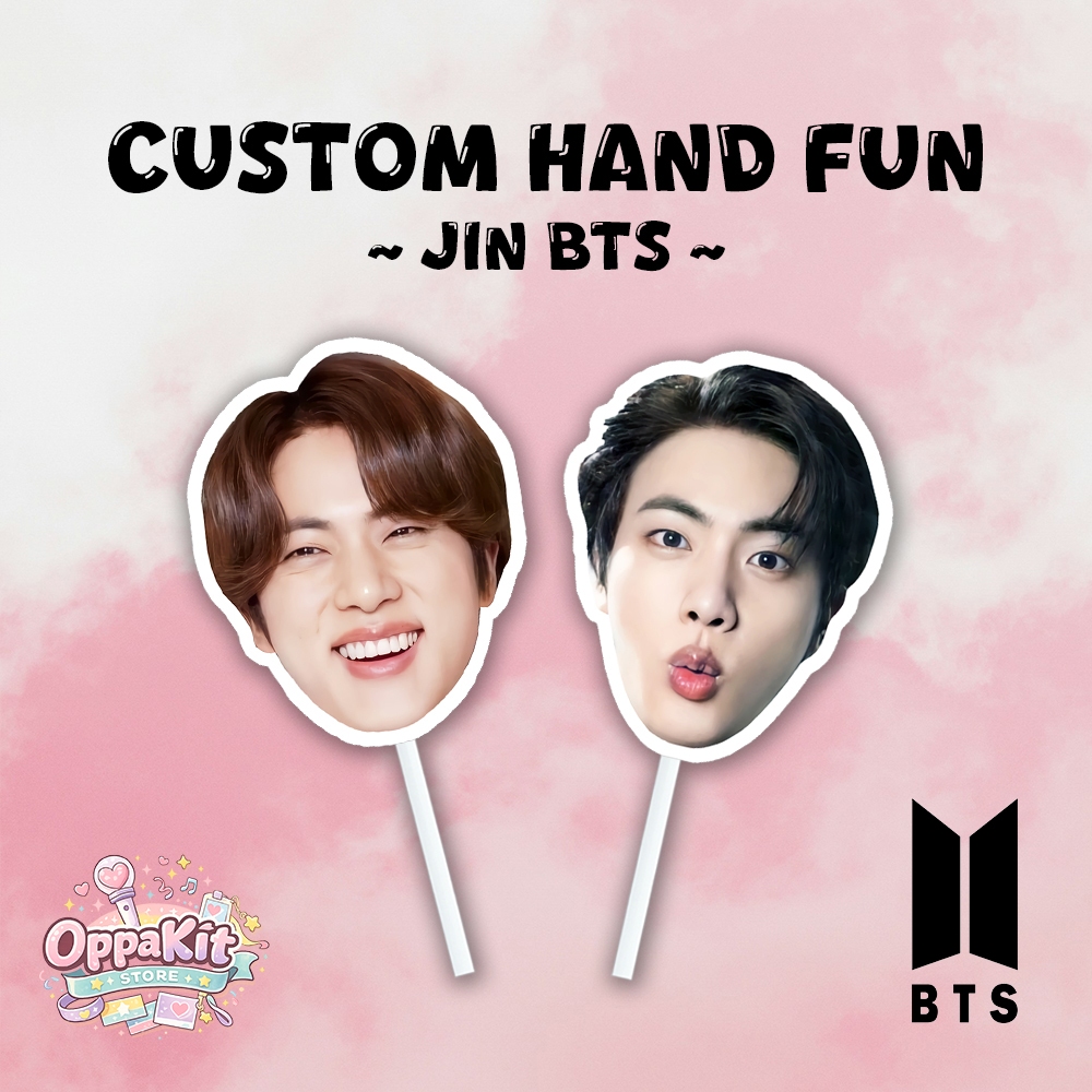 Custom Kipas Muka Fan Face Hand Fun Kipas Wajah Kpop - JIN BTS