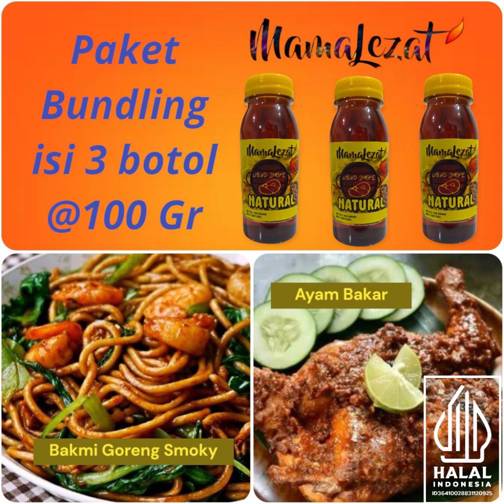 Smoky Liquid MamaLezat Bundling - Perisa Makanan Aroma Asap Cair Batok Kelapa / Cuka Kayu Penambah R