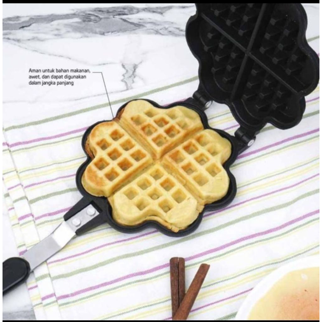 Loyang aluminium Lapis Teflon Cetakan Tatakan Kua Wafel Wafle Maker Anti Lengket Pancake Kitchenware