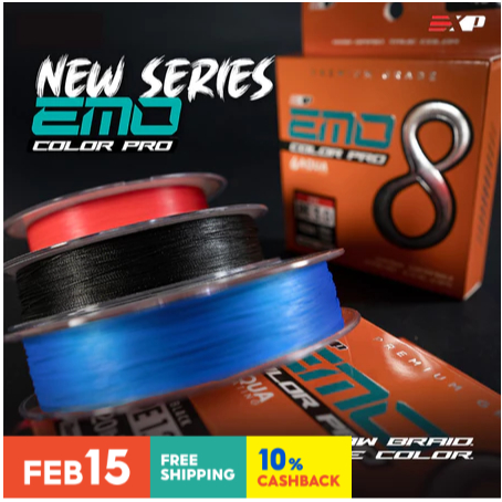 EXP EMO X8 ColorPro 137m Casting Braided Fishing Line PE senar PE kuat halus awet gabus toman