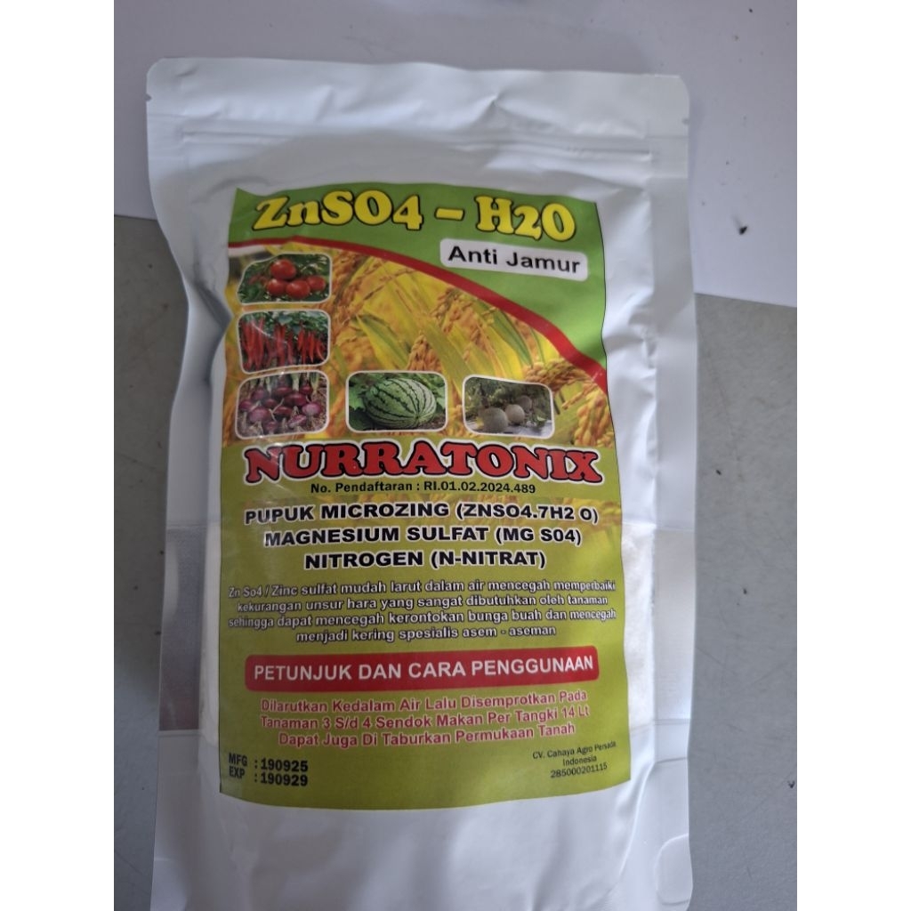 Zink Serbuk Znso4 plus H2o Anti Jamur untuk penyakit asem asem pada tanaman 800gr