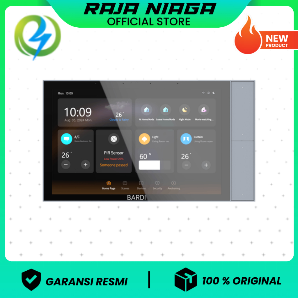 BARDI Smart Control Panel 10 Inch Kontrol IoT Multi-sentuh LCD HD Sensor Suhu