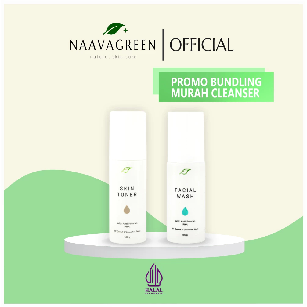 PAKET PEMBERSIH NAAVAGREEN -SABUN DAN TONER - NAAVAGREEN- NAAVAGREEN-MEMBERSIHKAN WAJAH