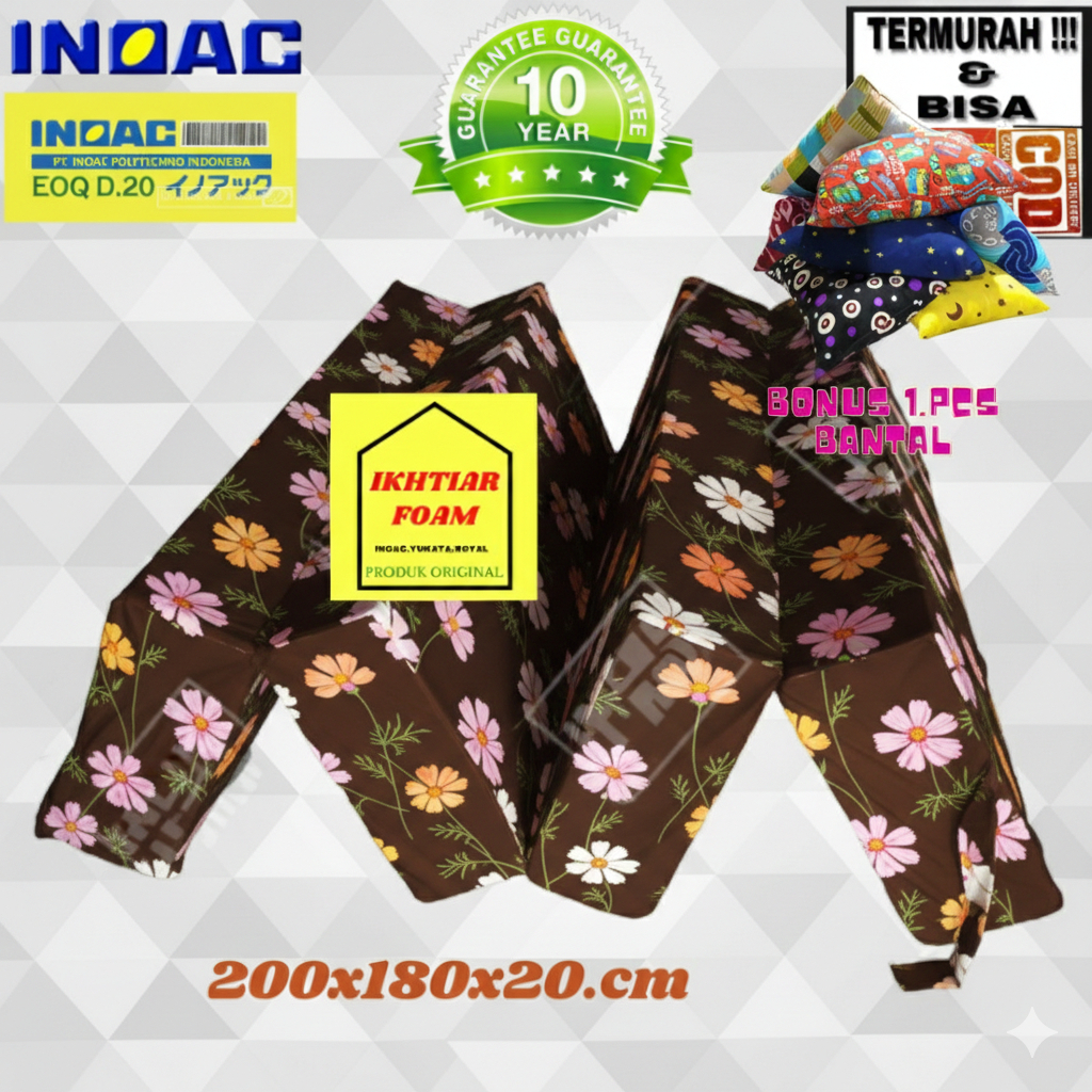 Kasur Lipat Inoac Kasur Busa Inoac Uk 200 X 180 X 20 CM EOQ  D20 no 1 Original Anti Kempes