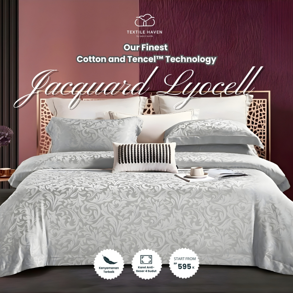 Sprei dan BedCover Jacquard Sutra Serat Bamboo Original 80s | Sprei KingKoil Sutra Emboss tinggi 40
