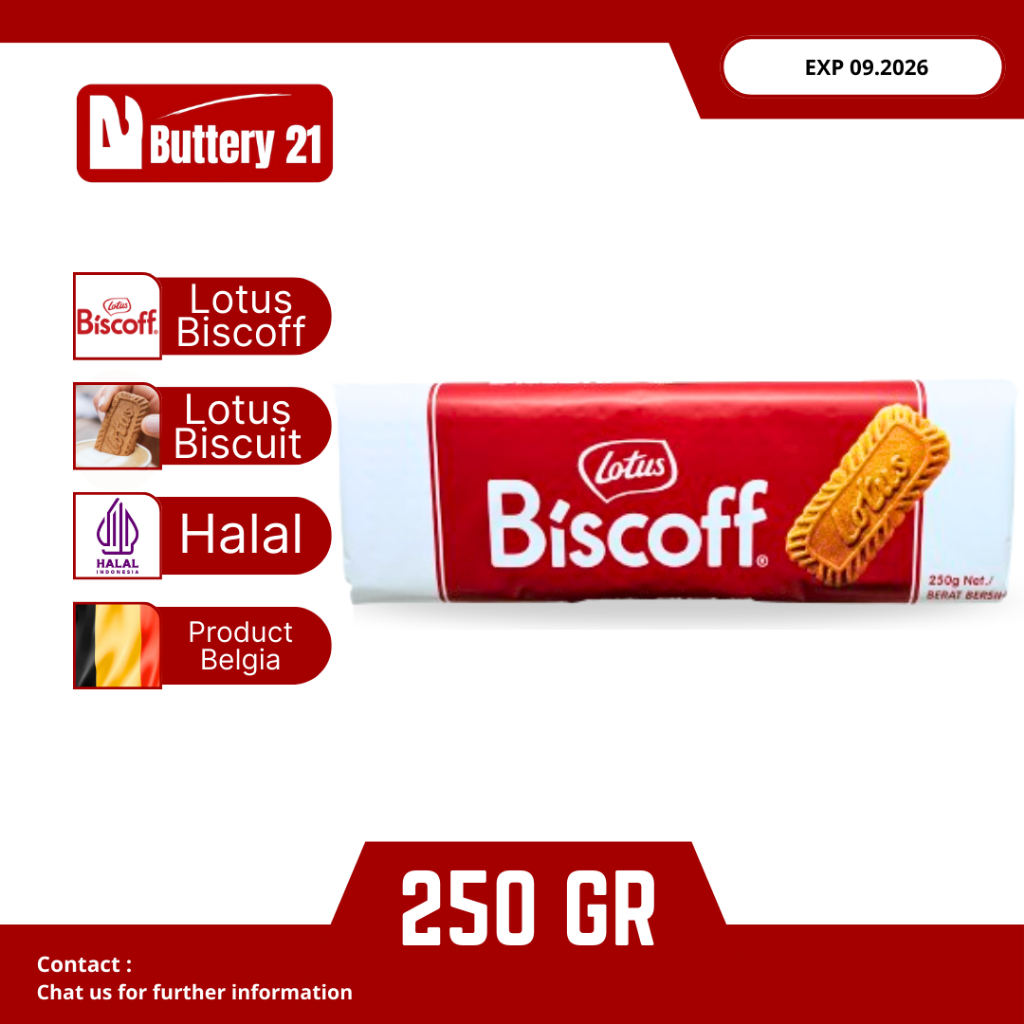LOTUS BISCOFF BISKUIT 250 GR/ISI 32 KEPING/LOTUS BISKUIT/LOTUS WAFER/LOTUS BISCUIT