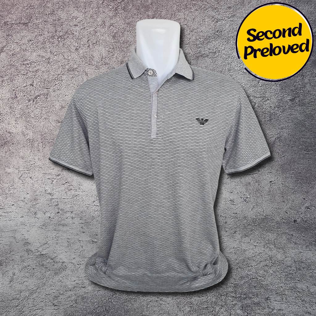 Baju Kaos Polo EMPORIO ARMANI - Size L / Lebar Dada 54 cm - Original - Second