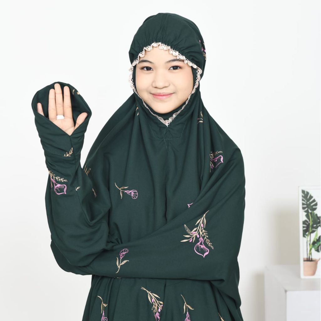 Mukena terusan anak Remaja bordir rumaisa