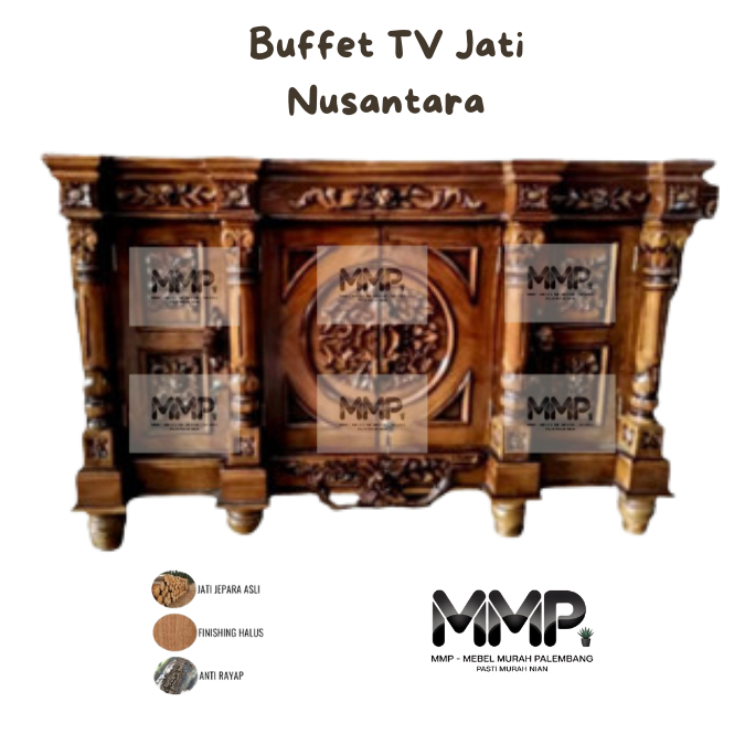 Buffet TV Jati Nusantara | Buffet TV Jati Asli Jepara Murah Palembang