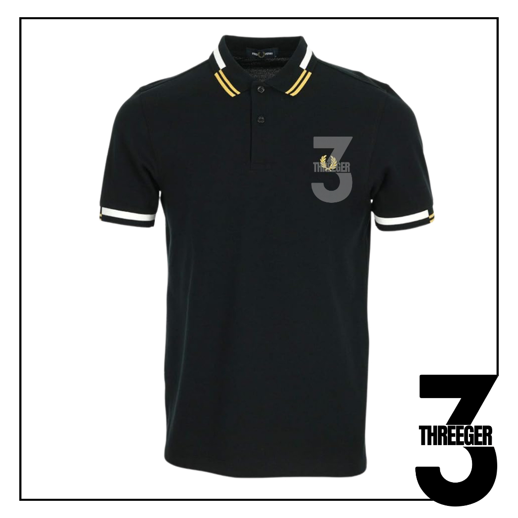 Fred Perry Abstract Twin Tipped Polo Black Original / Polo Fred Perry Original