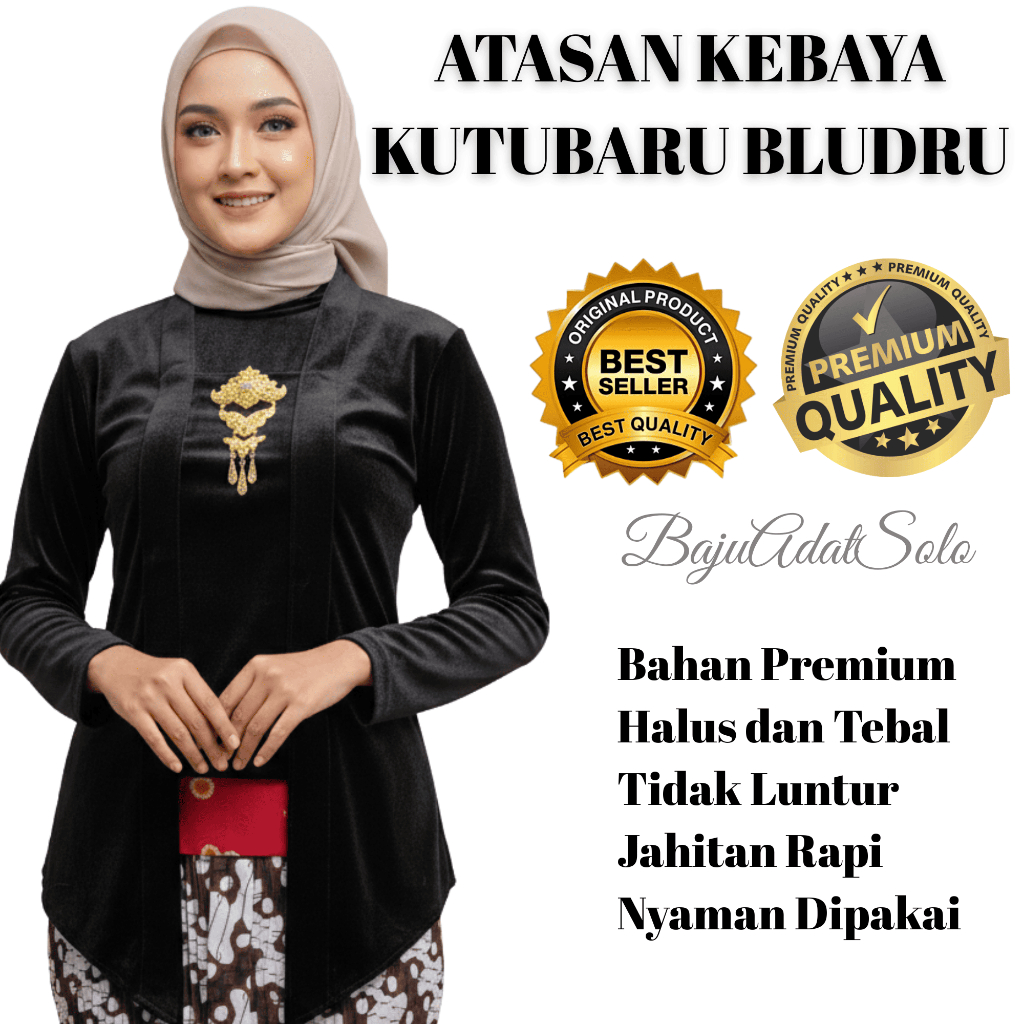 KEBAYA BLUDRU KUTUBARU POLOS LENGAN PANJANG BAJU ADAT JAWA