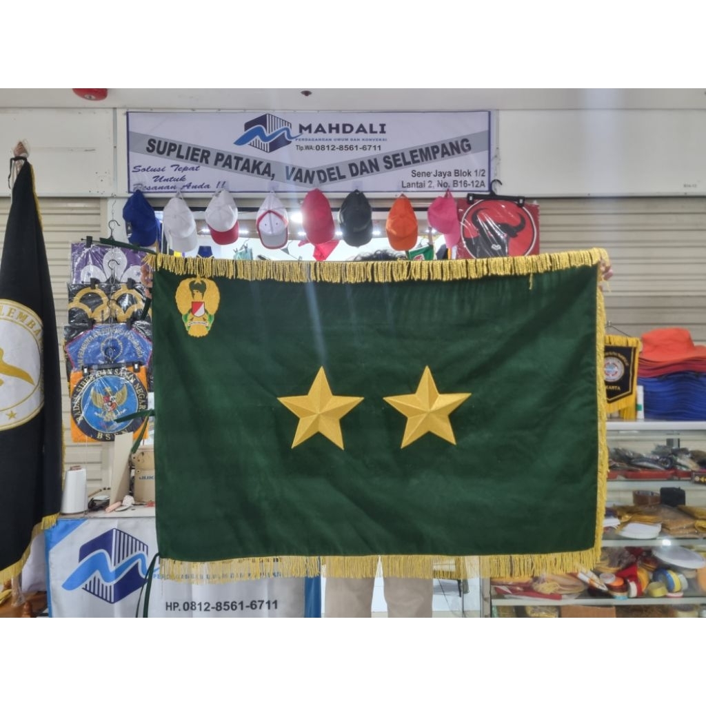 BENDERA PATAKA TNI AD BINTANG 2 TIMBUL