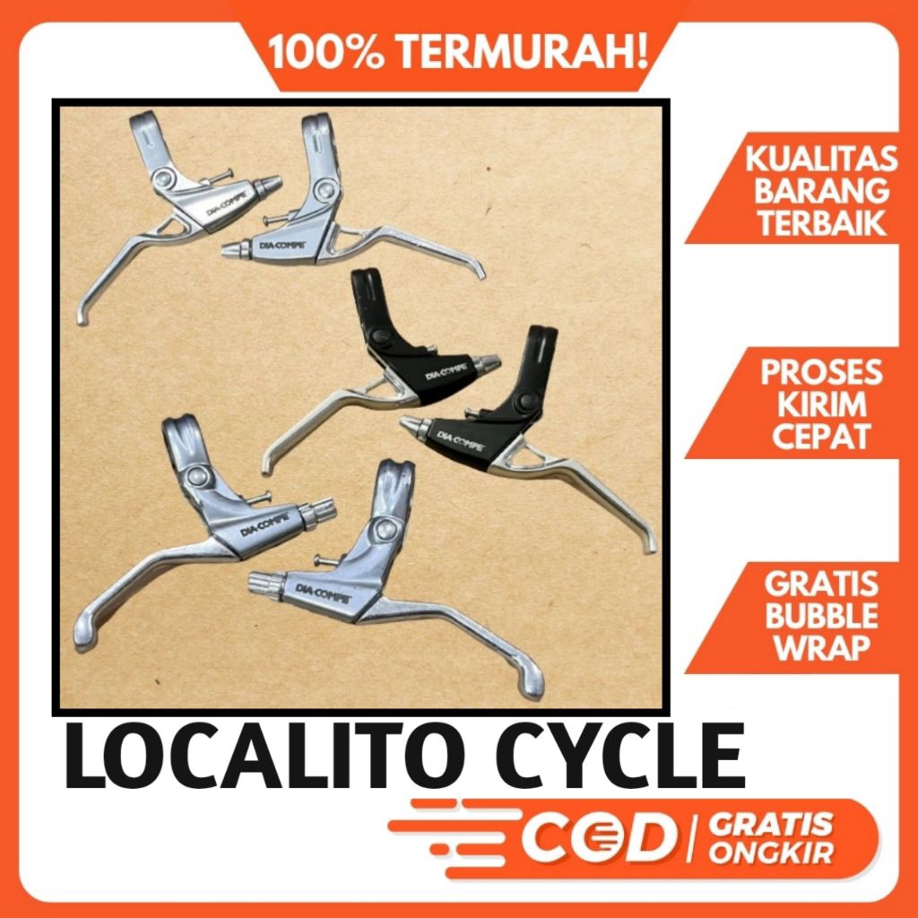 HANDLE REM merk DIA-COMPE alloy for all bikes silver chrome/black
