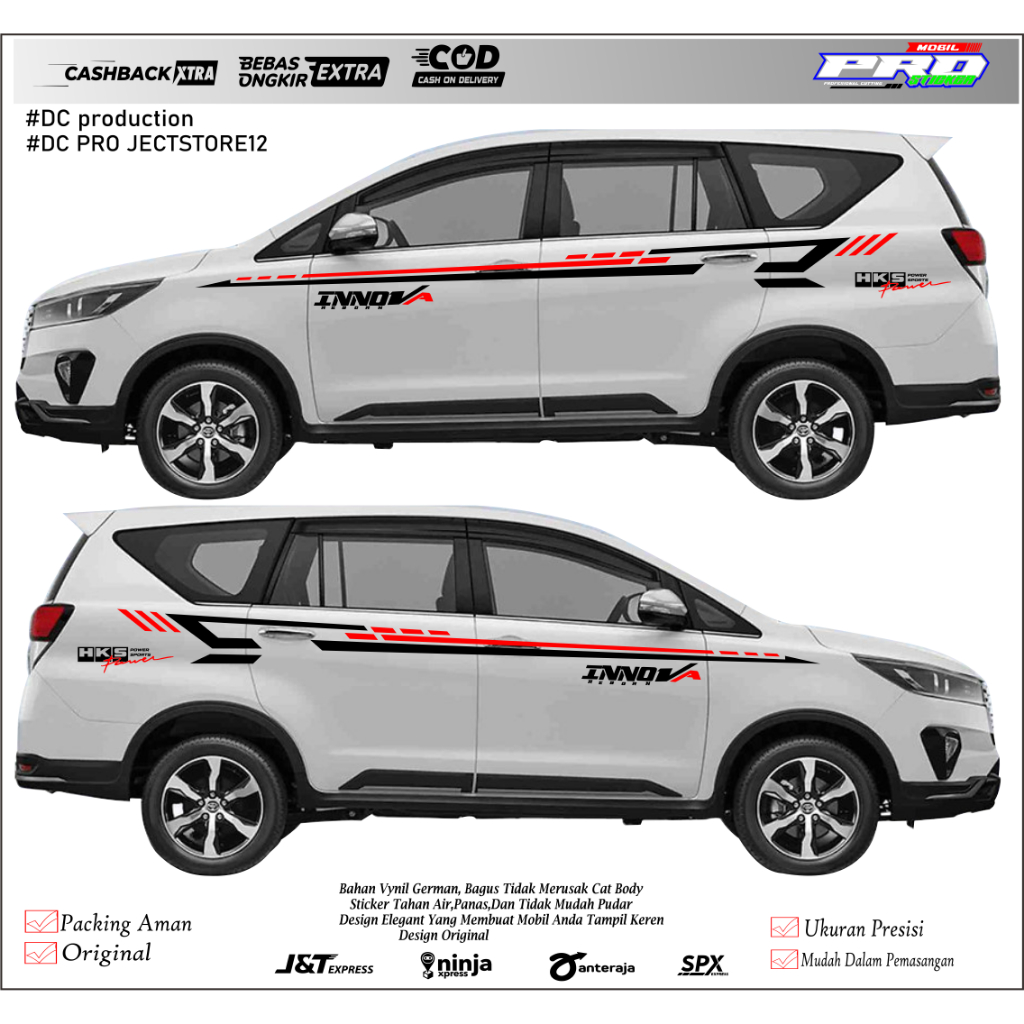 New stiker mobil toyota kijang innova reborn cutting sticker body samping mobil kijang innova reborn