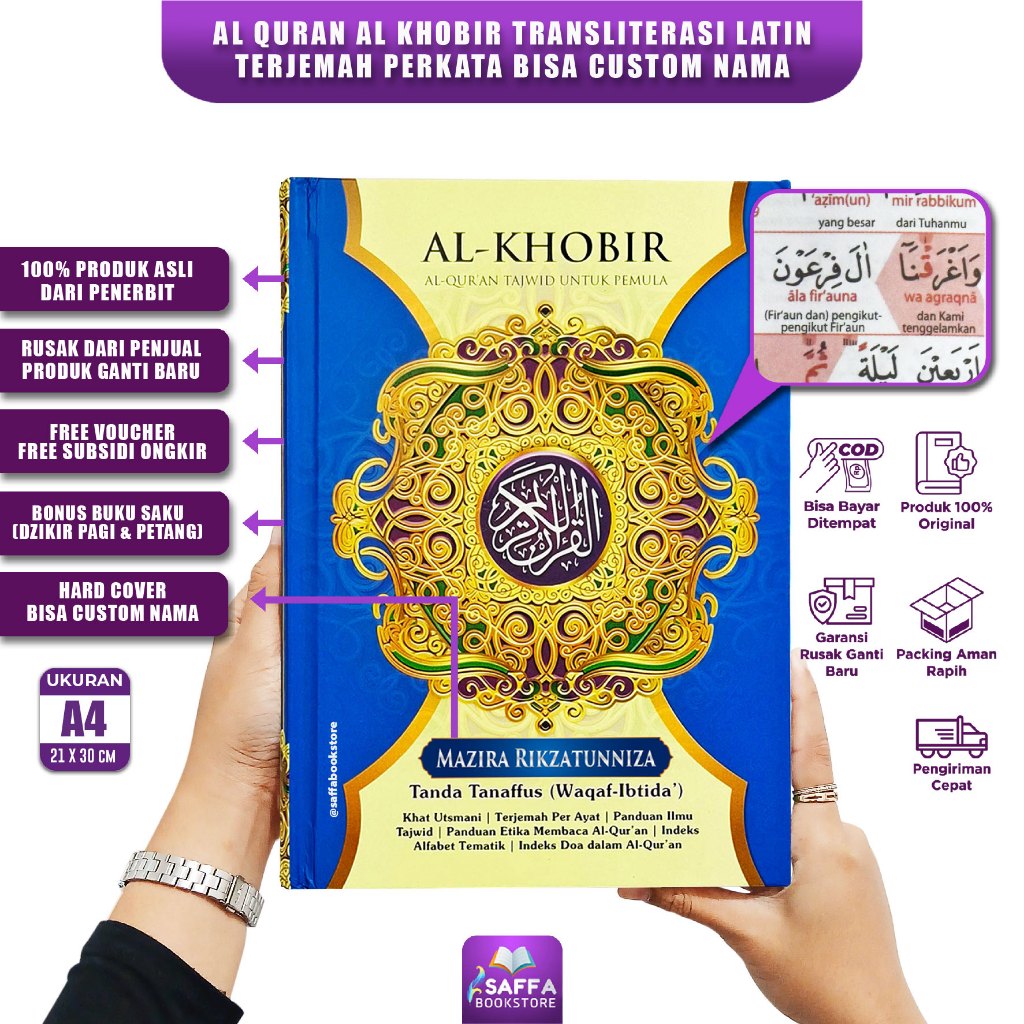 [TERBARU] Alquran Nama Sendiri, Al Quran Al Khobir A4 Custom, Qur An Tajwid Kode Dan Terjemah Perkat