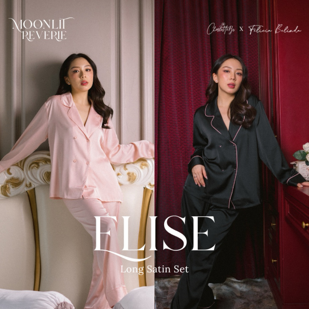 CHARLOTTE x FELICIA BELINDA - Elise set piyama satin silk premium seserahan celana panjang