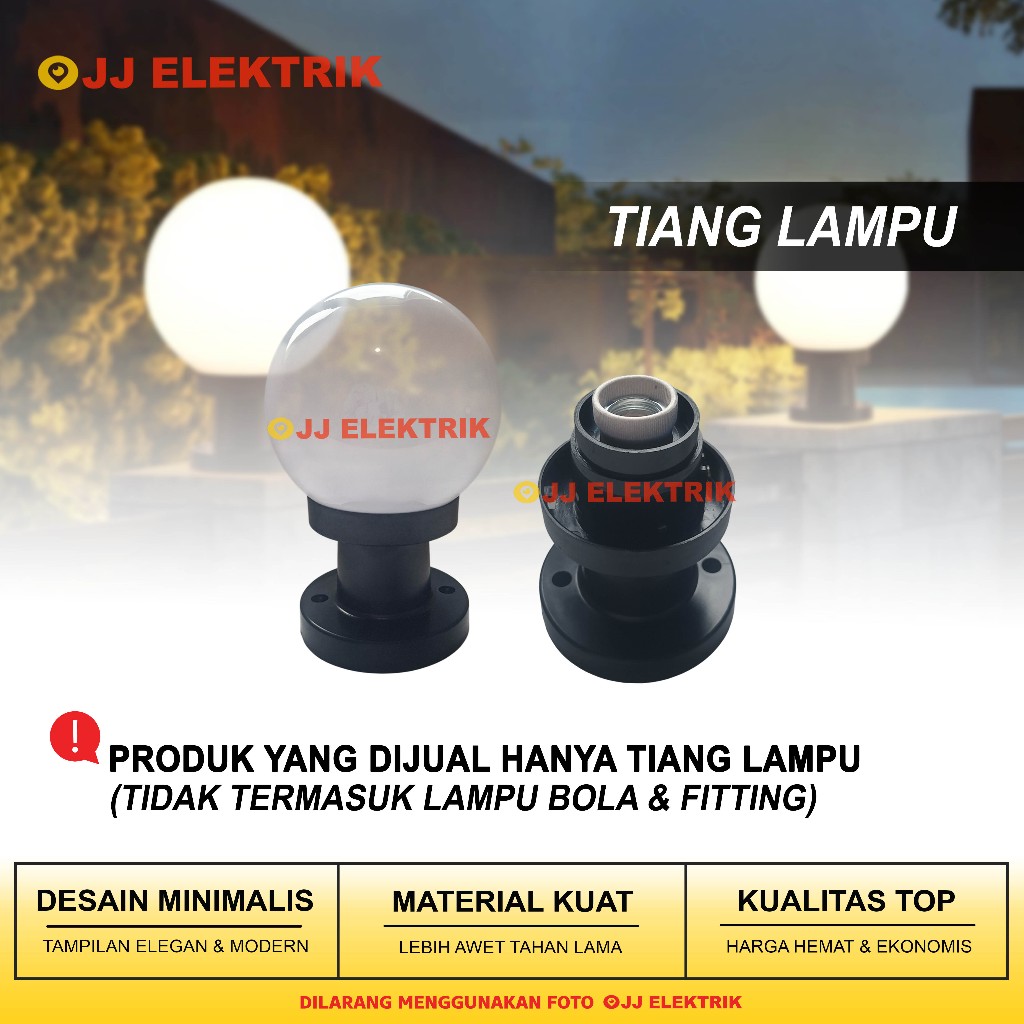 Tiang Lampu Taman Bulat Aksesoris Spare Part Lampu Bola