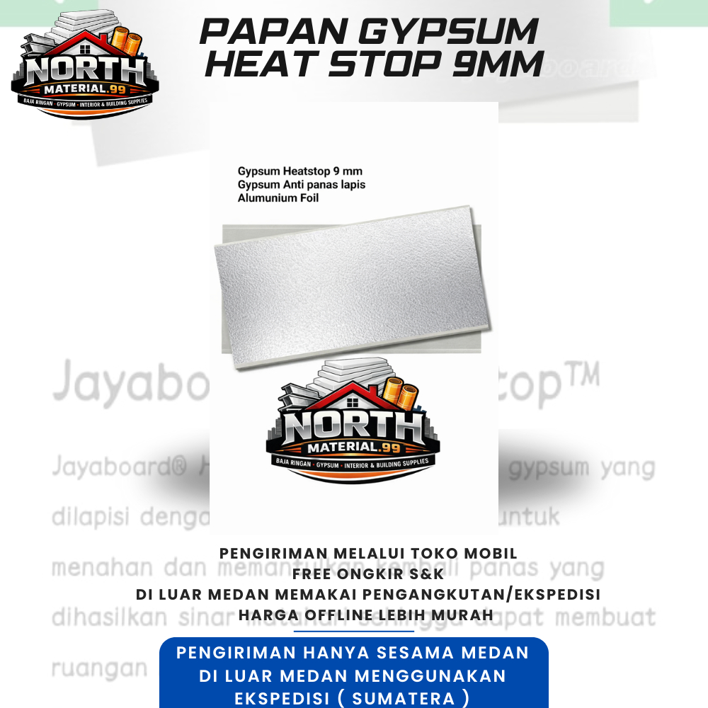 Gypsum Heatstop 9mm | Gypsum Heatstop  | Gipsum Anti Panas  JayaBoard