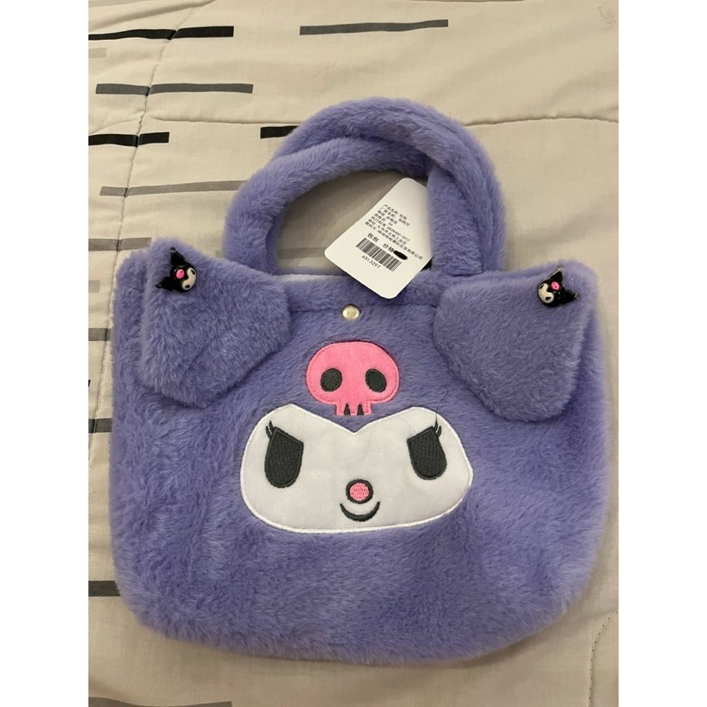 Tas kuromi warna ungu ( berbulu )