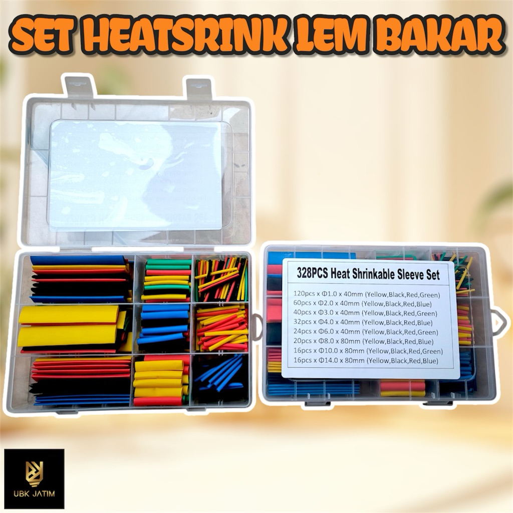 SET LEM BAKAR HEATSRINK HEAT SHRINK TUBE BOX